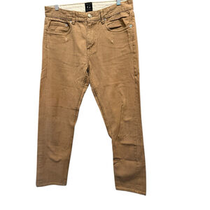 Goodale Jeans Size 34 X 30 Slim Fit Chino Pants Selvedge Brown Tan